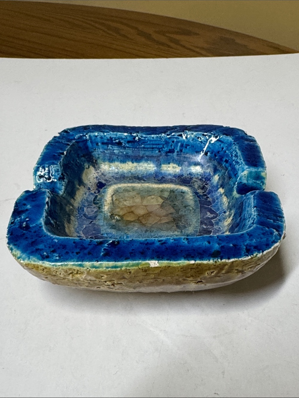 Aldo Londi for Bitossi astray in Rimini blue glazed ceramic 3.5”